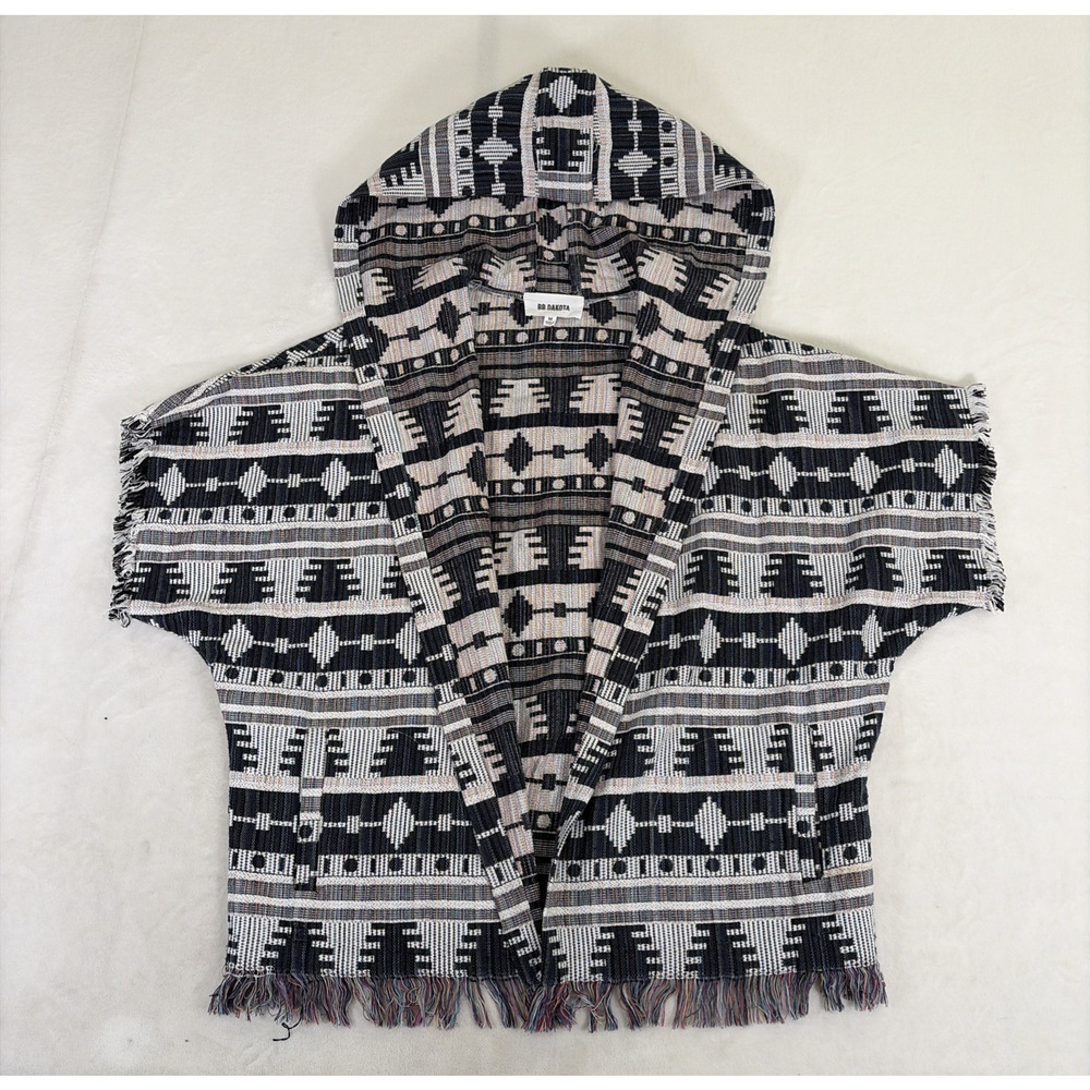 BB Dakota Blanket 100% Cotton Aztec Sweater Open Cardigan Women’s Size Medium